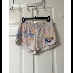 Hollister Women's Pastel Tie-Dye Athletic Shorts - Blue & Peach
